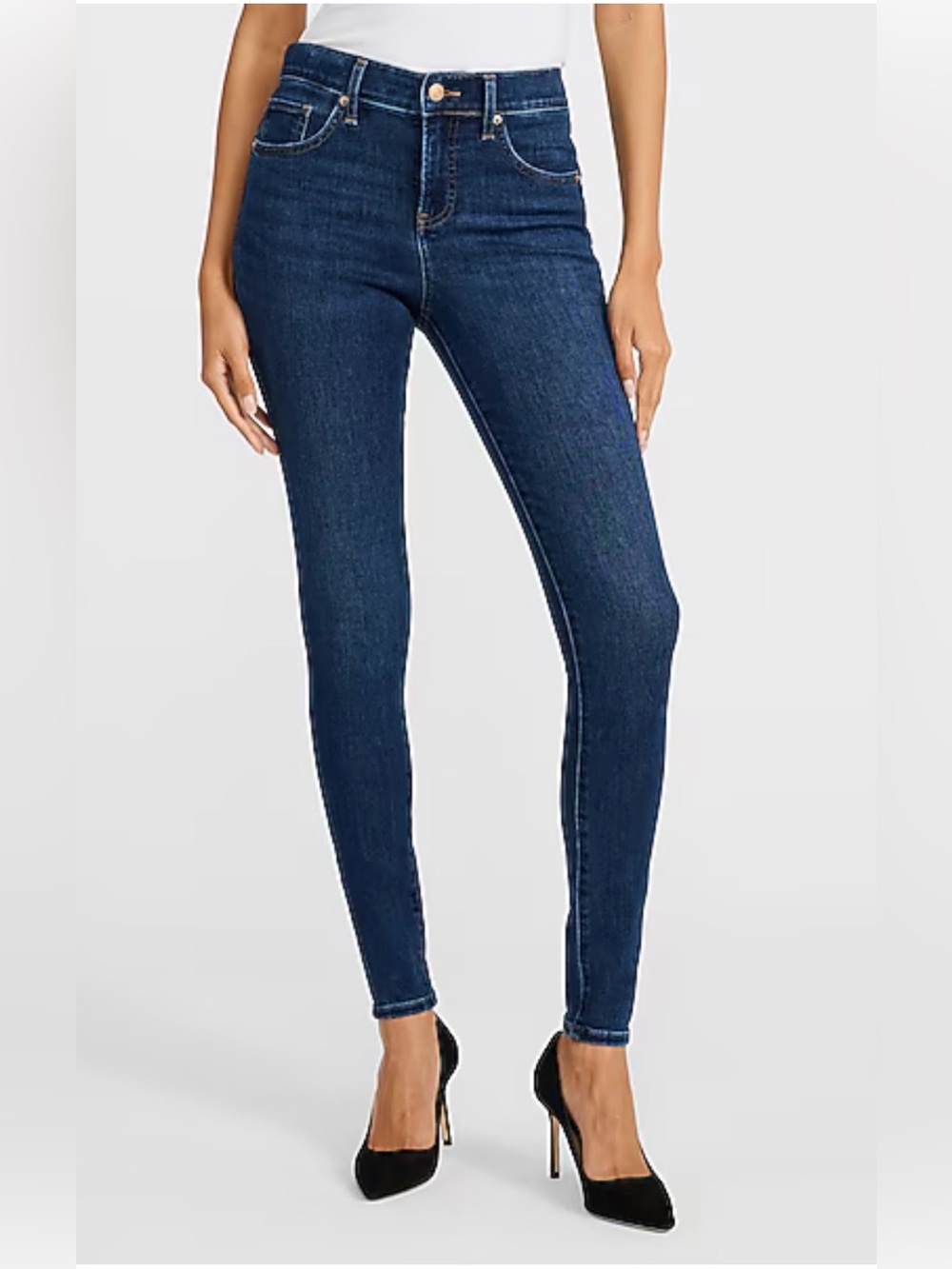 Express Classic High-Rise stretch Skinny Jeans in Dark Blue size 4s